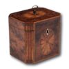 Front overview of the Georgian Burr Yew Tea Caddy