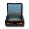 Front overview of the Art Deco Crocodile Luggage Case open