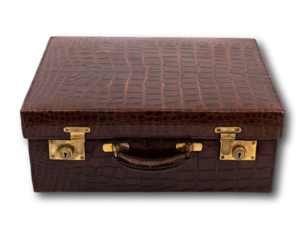 Front overview of the Art Deco Crocodile Luggage Case