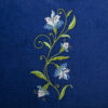 Close up of the floral embroidery
