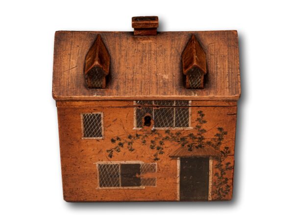 Front profile of the Georgian Folk Art Cottage Sewing Box