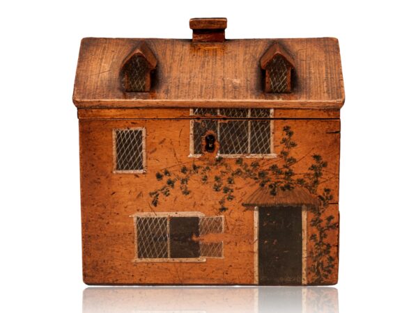 Front profile of the Georgian Folk Art Cottage Sewing Box