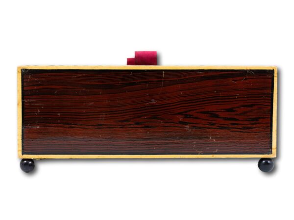 Rear profile of the tunbridge ware box