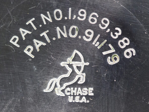 Close up of the Trademark and Patent Number