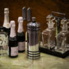 View of the cocktail shaker in a decorative collectors setting