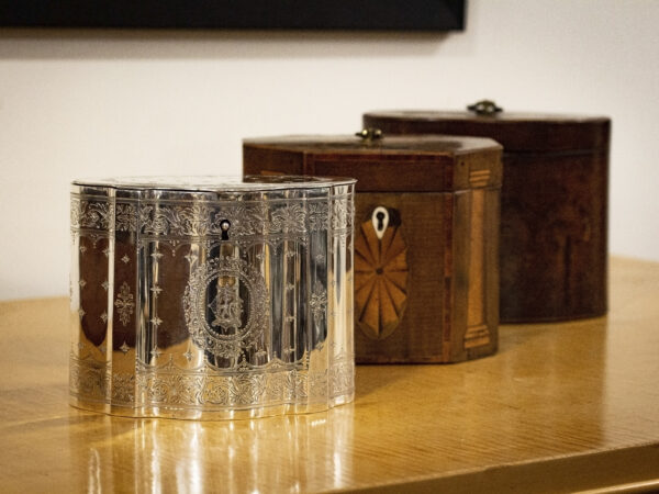 Tea Caddy in a decorative collection setting