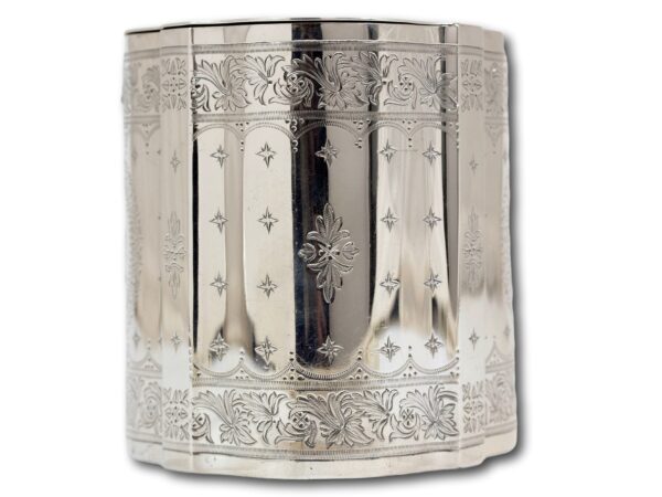 Side profile of the Sterling Silver Tea Caddy