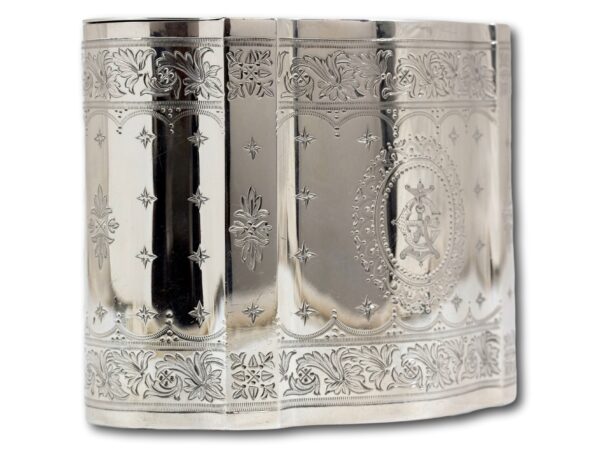 Side profile of the Sterling Silver Tea Caddy