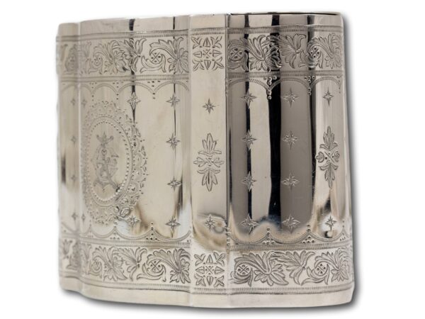 Side profile of the Sterling Silver Tea Caddy