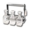 Front Overview of the Jacques Adnet Art Deco Tantalus with the key inserted and all the bottles removed