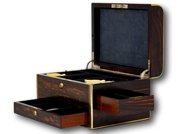 Jewellery Box with the lid and drawers open