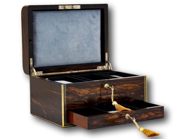 Jewellery Box with the lid and drawers open