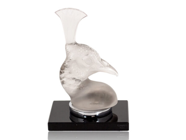 Overview of the Rene Lalique Tete De Paon Car Mascot