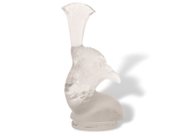 Side of the Rene Lalique Tete De Paon Car Mascot