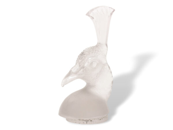 Side of the Rene Lalique Tete De Paon Car Mascot