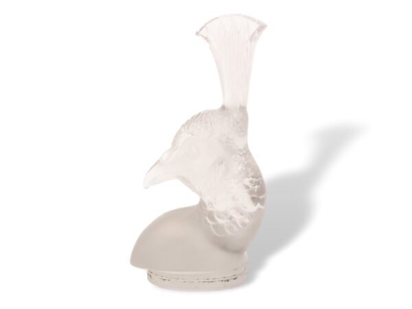 Side of the Rene Lalique Tete De Paon Car Mascot