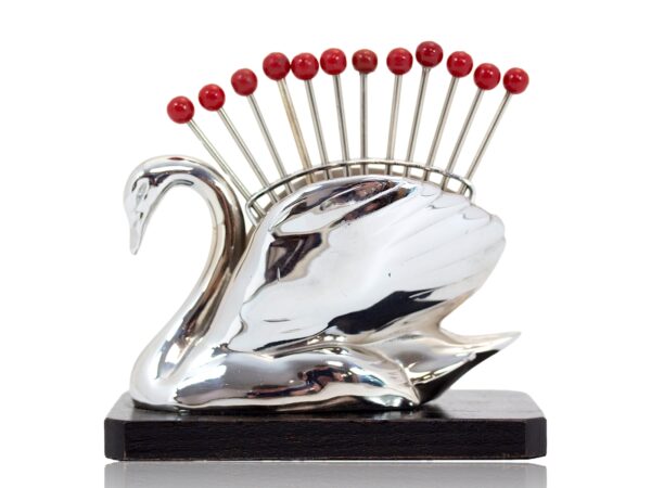 Side of the Art Deco Swan Cocktail Stick Holder