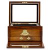 Walnut Jewellery Box with the Lid up and front dropped down