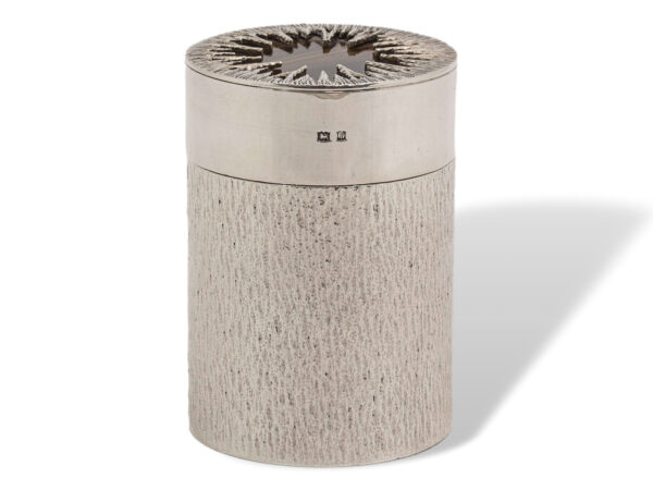 Front of the Sterling Silver Mappin and Webb Cigarette Canister