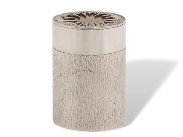 Side of the Sterling Silver Mappin and Webb Cigarette Canister