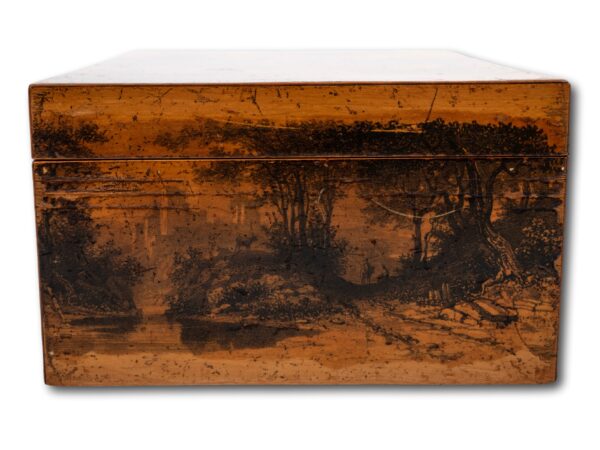 Side of the Regency Penwork Work Box