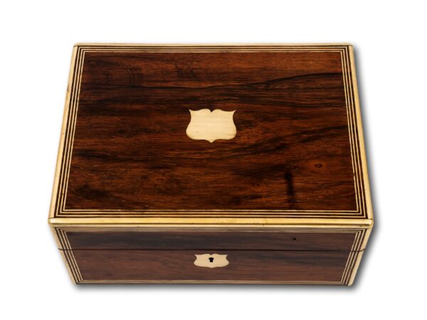 Top of the Georgian Rosewood Jewellery Box