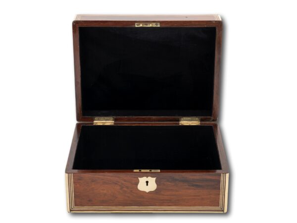Georgian Rosewood Jewellery Box with the lid open