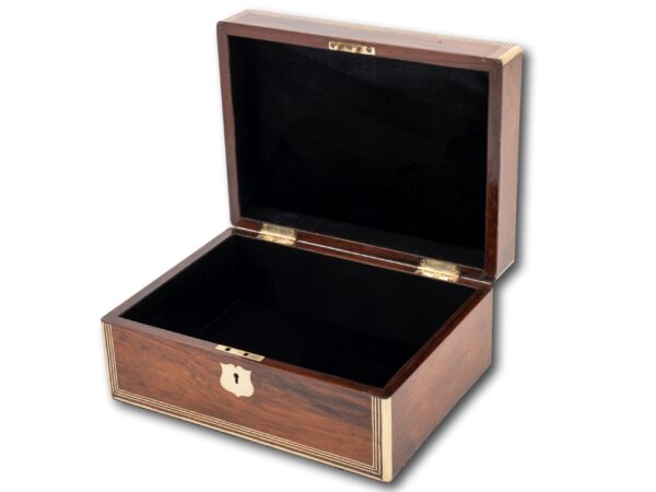 Georgian Rosewood Jewellery Box with the lid open