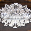 Close up of the decorative silver handle
