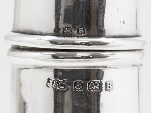 Close up of the sterling silver hallmarks