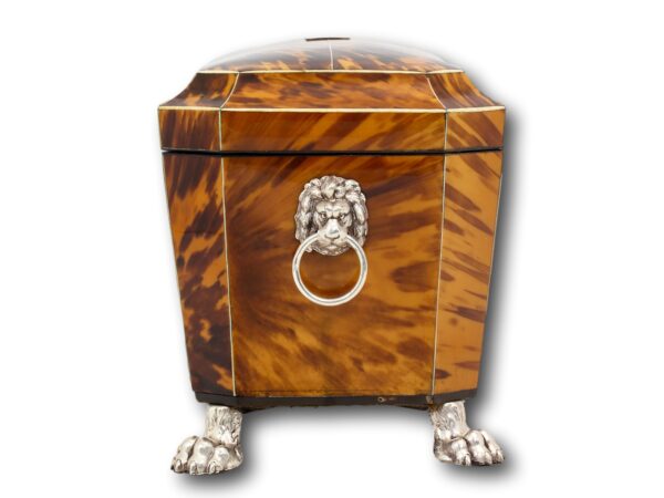 Side profile of the Regency Blonde Tortoiseshell Tea Caddy