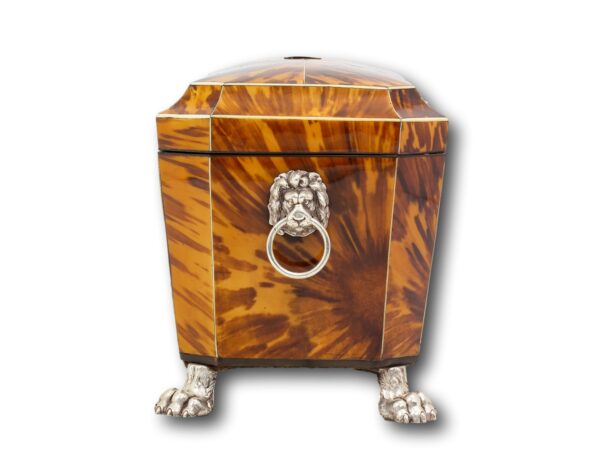 Side profile of the Regency Blonde Tortoiseshell Tea Caddy