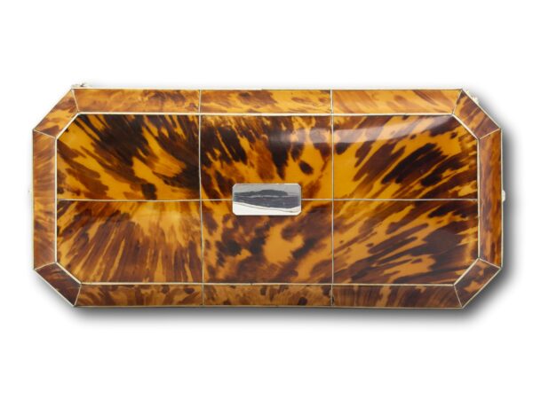 Top profile of the Regency Blonde Tortoiseshell Tea Caddy