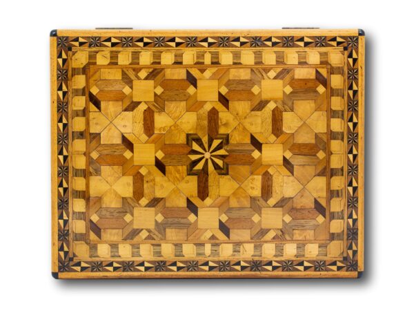 Top of the Geometric Inlaid Writing Box