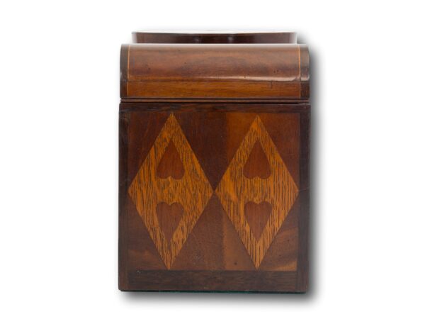 Side Profile of the Marquetry Tea Caddy