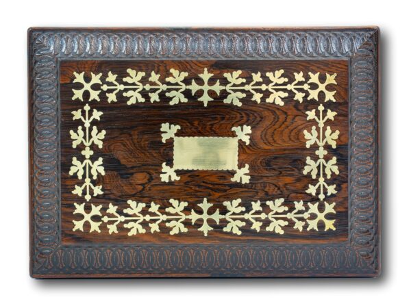 Top of the Rosewood sewing box