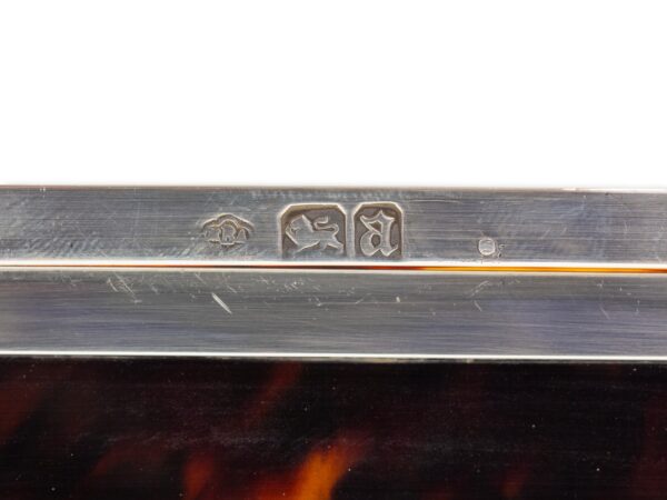 Close up of the Silver hallmarks