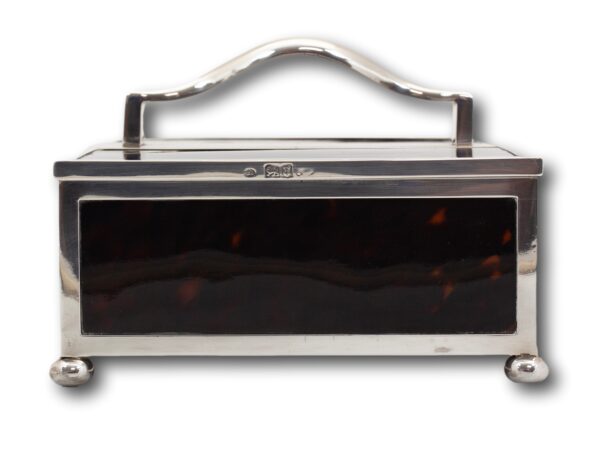 Side profile of the Silver & Tortoiseshell Humidor