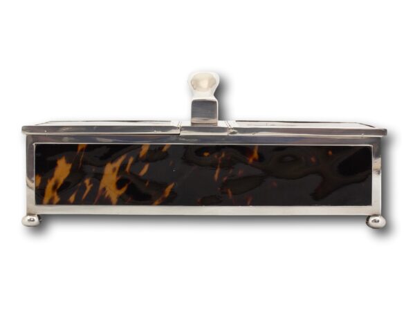 Rear profile of the Silver & Tortoiseshell Humidor