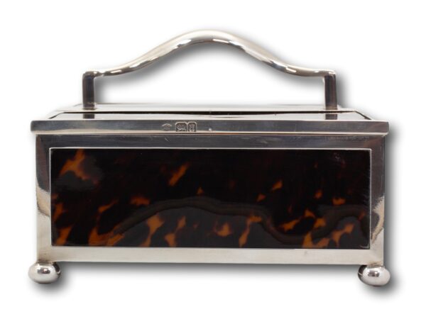 Side profile of the Silver & Tortoiseshell Humidor