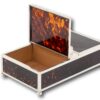 Overview of the Silver & Tortoiseshell Humidor with one lid open