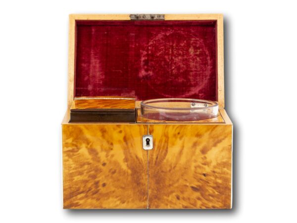 Regency Blonde Tortoiseshell Tea Chest with the lid up