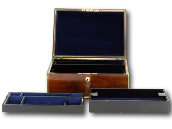Edwards Jewellery Box with the lid open and the trays removed