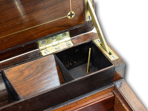 View of the pin in the locator hole below the right hand side inkwell