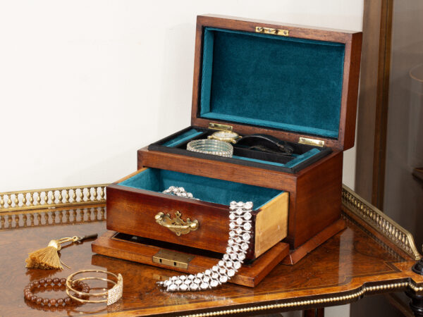 Mahogany Jewellery Box in a decorative collectors setting