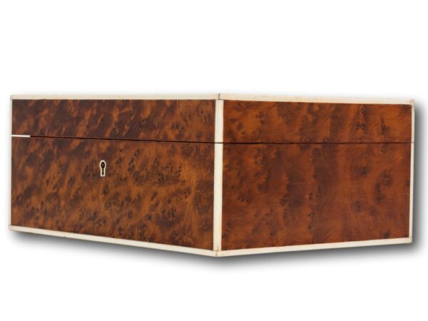 Side angle of the Art Deco Thuya Humidor