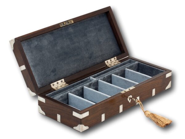 Anglo Indian Watch Box with the lid up and key inserted