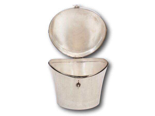 Novelty Silver Plate Hat Box Ice Bucket with the lid up