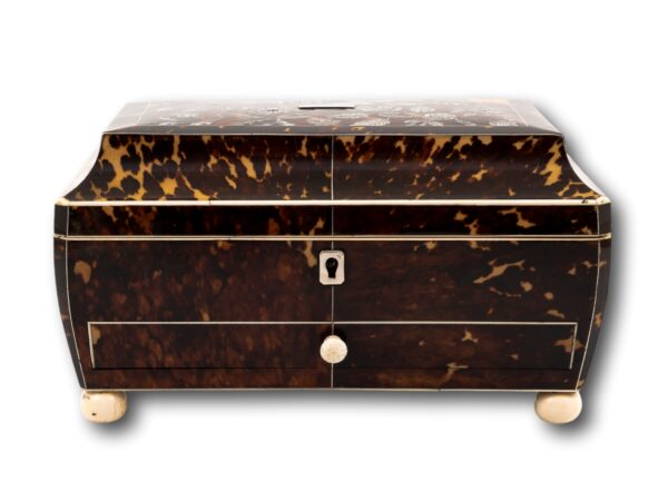 Front of the Regency Tortoiseshell Sewing Box