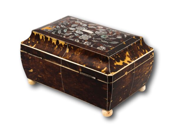 Rear overview of the Regency Tortoiseshell Sewing Box